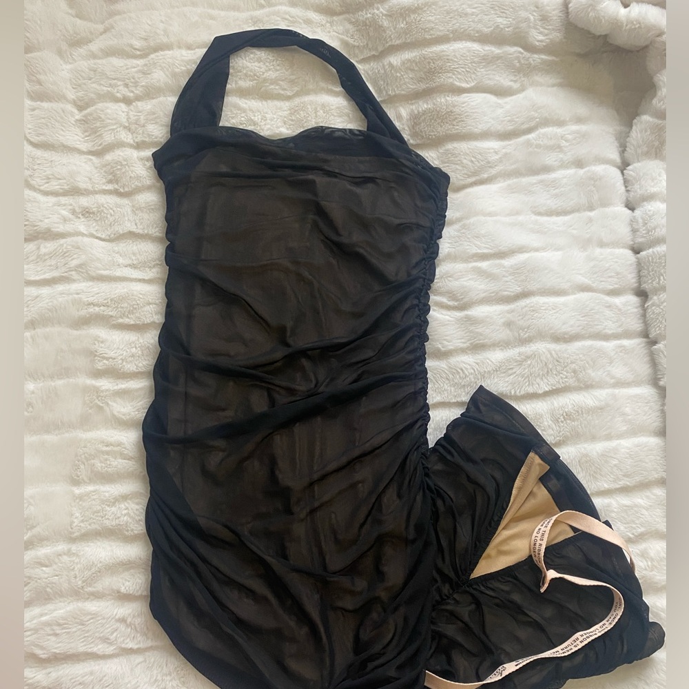 Oh Polly Double Layered Mesh Midi Dress